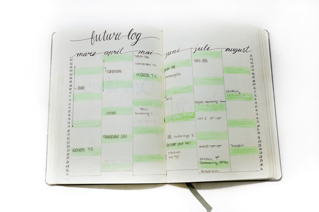 Bulletjournal future log