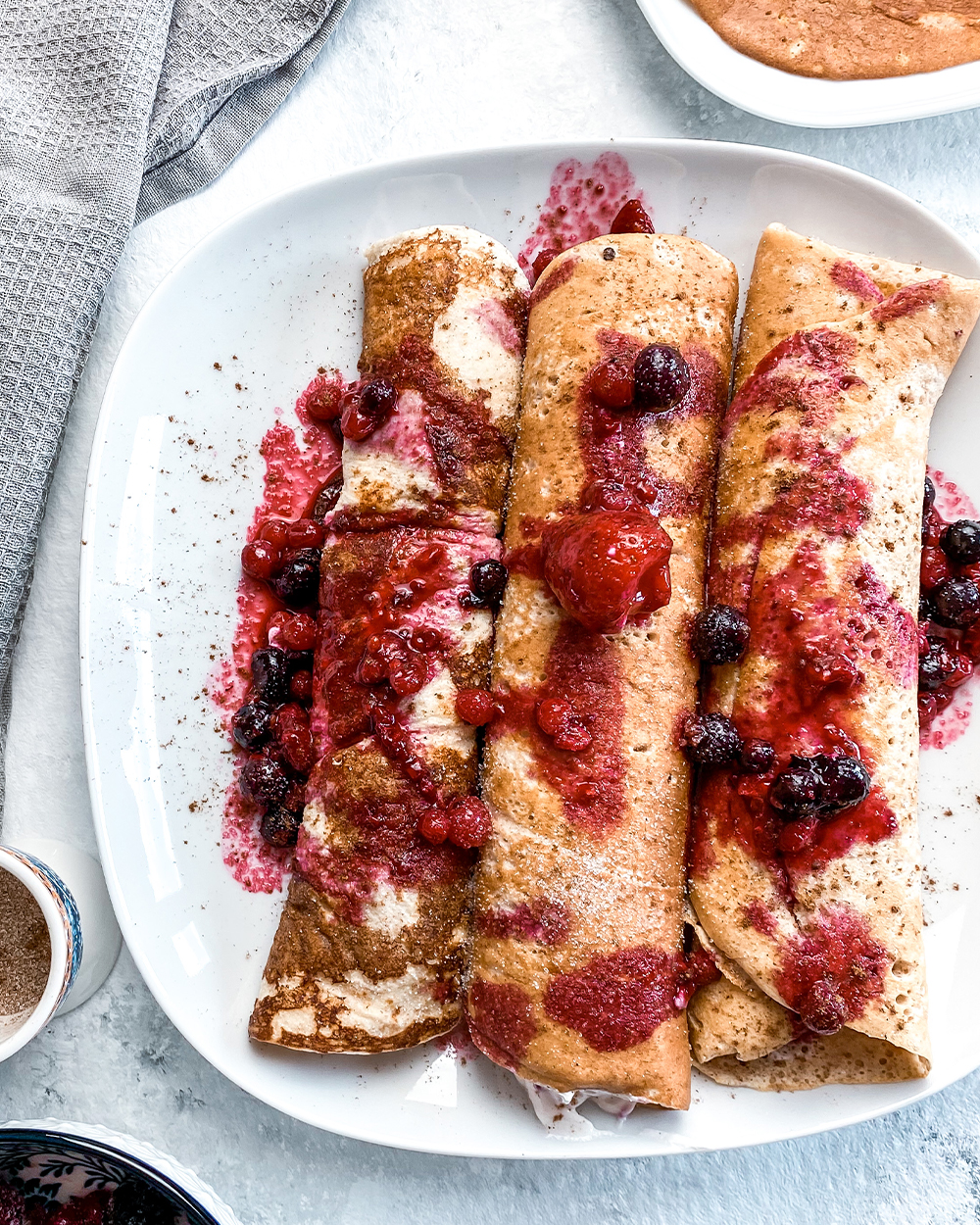 Gefüllte Protein-Pfannkuchen mit Quark und Beeren - Ingas Blog